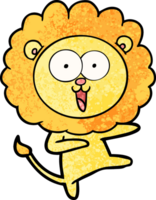 heureux, dessin animé, lion png