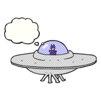 Hand gezeichnet habe gedacht Blase Karikatur UFO png