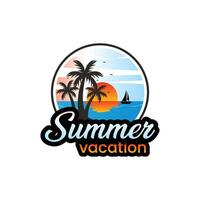 Summer vacation logo vector