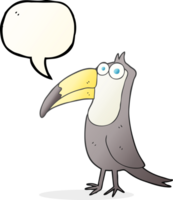 main tiré discours bulle dessin animé toucan png