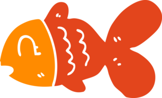 poisson de dessin animé de style plat couleur png