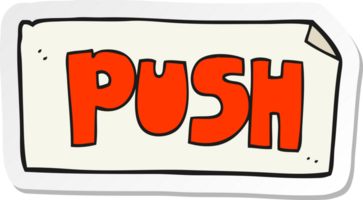 autocollant d'un panneau de porte push cartoon png