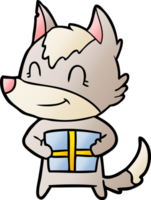 friendly cartoon wolf png