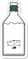 sticker of a cartoon old milk bottle png