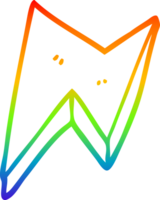 rainbow gradient line drawing of a cartoon fire bolt png