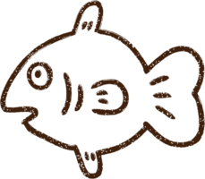dessin au fusain de poisson png