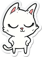 sticker of a calm cartoon cat png