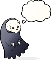 cartoon spooky ghoul with thought bubble png