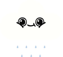 plat Couleur rétro dessin animé de une pluie nuage png