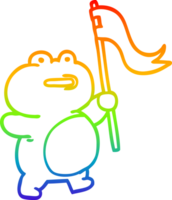 regenboog helling lijn tekening van een grappig tekenfilm kikker png