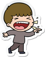 sticker of a cartoon laughing man png