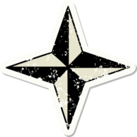 distressed sticker tattoo in traditional style of a star symbol png