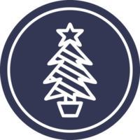 christmas tree circular icon symbol png