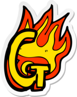 sticker of a cartoon flaming letter png