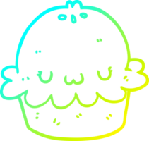 cold gradient line drawing of a cute cartoon pie png