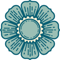 iconic tattoo style image of a flower png