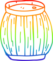 rainbow gradient line drawing of a cartoon barrel png