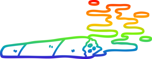 rainbow gradient line drawing of a cartoon of a joint png