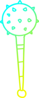 cold gradient line drawing of a cartoon medieval mace png