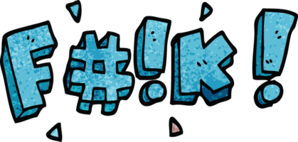 cartoon doodle swear word png