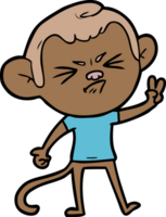 macaco com raiva dos desenhos animados png