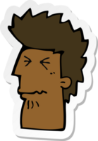 sticker of a cartoon unhappy man png