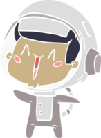 happy flat color style cartoon astronaut png