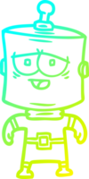 cold gradient line drawing of a cartoon robot png
