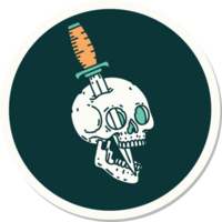 sticker of tattoo in traditional style of a skull png