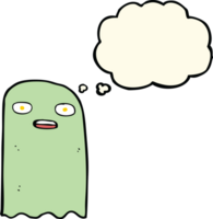 funny cartoon ghost with thought bubble png