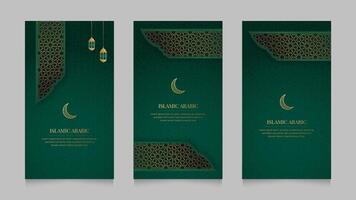 Islamic Arabic Realistic Social Media Stories Collection Template Design vector