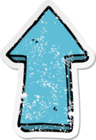 distressed sticker of a cartoon arrow png