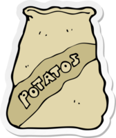 sticker of a cartoon sack of potatos png