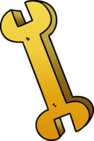 gradient shaded quirky cartoon spanner png