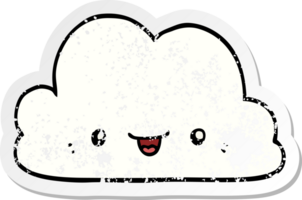 distressed sticker of a cute cartoon cloud png