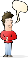 cartoon nervous man with speech bubble png