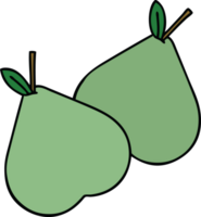 cute cartoon of a green pear png