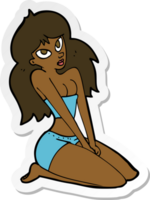 sticker of a cartoon woman in skimpy clothing png