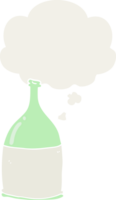 dibujos animados botella con pensamiento burbuja en retro estilo png