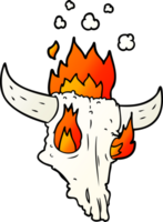 spooky flaming animals skull cartoon png