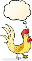 cartoon cockerel with thought bubble png