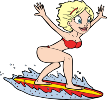 chica surfista de dibujos animados png