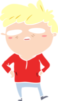 flat color style cartoon impatient man png