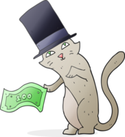 hand drawn cartoon rich cat png