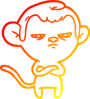 chaud pente ligne dessin de une dessin animé singe png