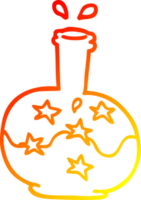 warm gradient line drawing of a cartoon magic potion png