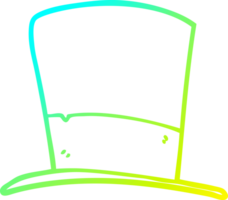 cold gradient line drawing of a cartoon top hat png