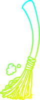 cold gradient line drawing of a halloween witches broom png