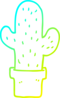 cold gradient line drawing of a cartoon cactus png