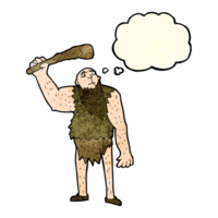 cartoon neanderthal with thought bubble png